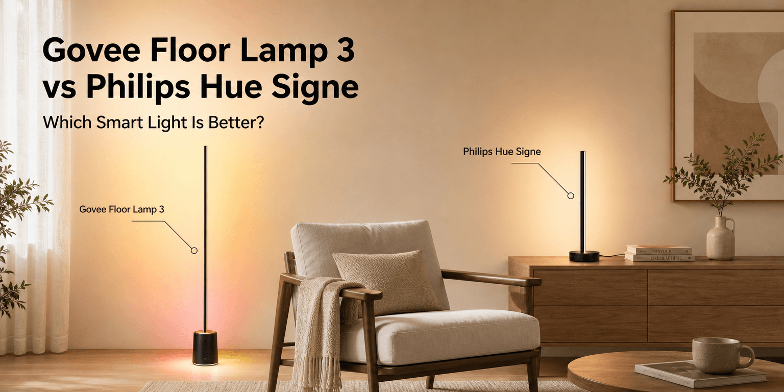 Govee Floor Lamp 3 vs Philips Hue Signe Smart Table Lamp: Which Smart Light Is Better?