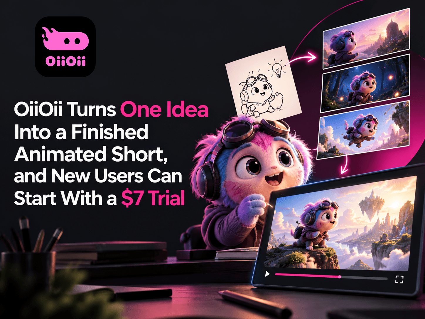 OiiOii Turns One Idea Into a Finished Animated Short, and New Users Can Start With a $7 Trial